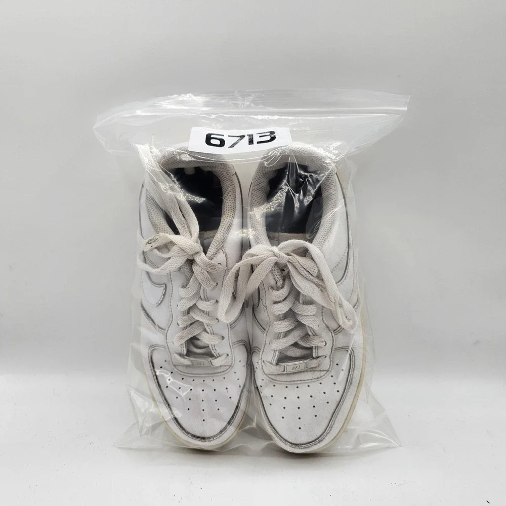 Nike Air Force 1 Low‎ Shoes Youth Size 5.5Y White Leather Sneakers 314192-117
